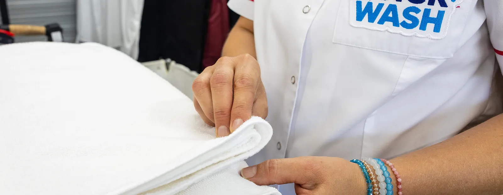 Prosoape împăturite după spălare la QuickWash