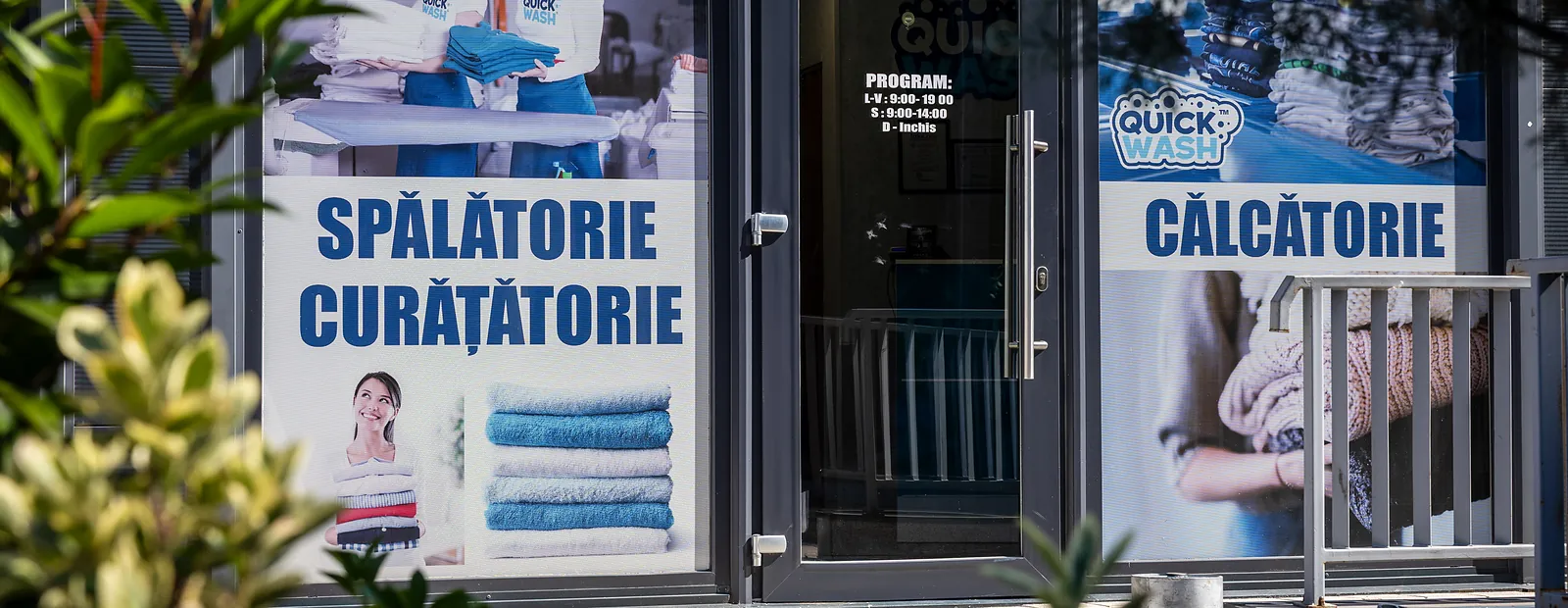 QuickWash storefront — laundry, dry cleaning and ironing